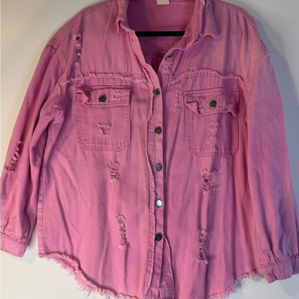 Stylish Pink Jeans Shirt